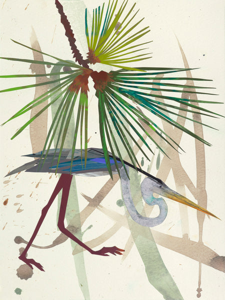 Conifer and Heron