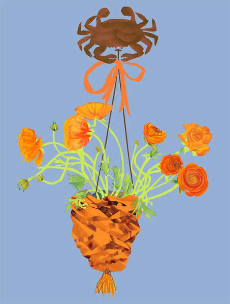 Rusty Crab with Orange Ranunculus
