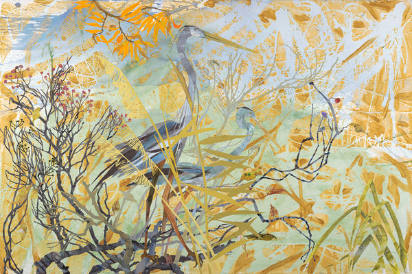 Herons in Gold