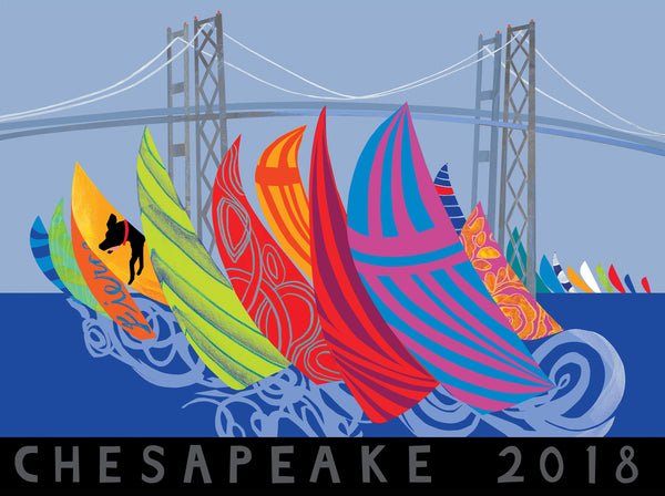 2018 Annual Poster, Racing Down The Bay