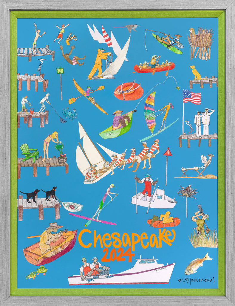 The 2024 Annual Chesapeake Poster, Framed Version 2 Nancy Hammond