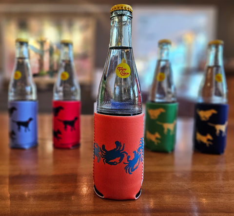 Blue Crabs on Orange Koozie