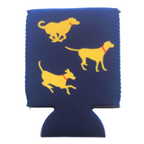 Yellow Lab on Blue Koozie