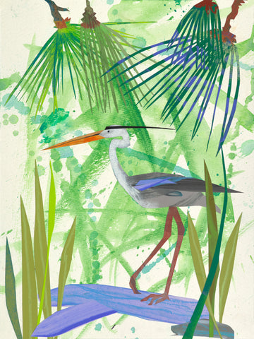 Heron Under the Pines