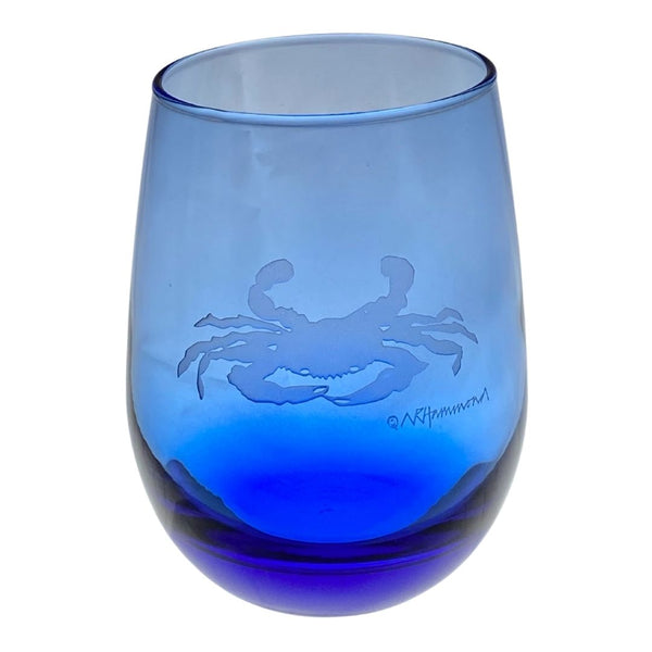 Blue Stemless Wine - Crab
