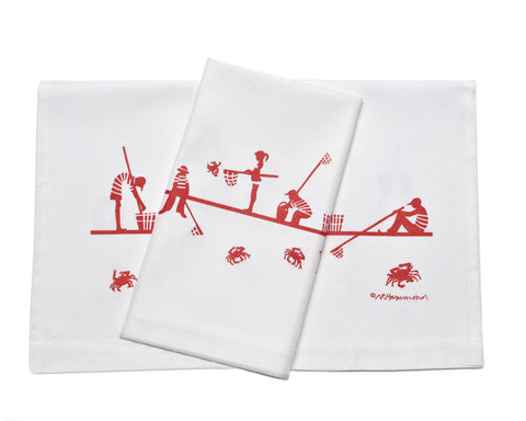 Dish Towel - Children Crabbing