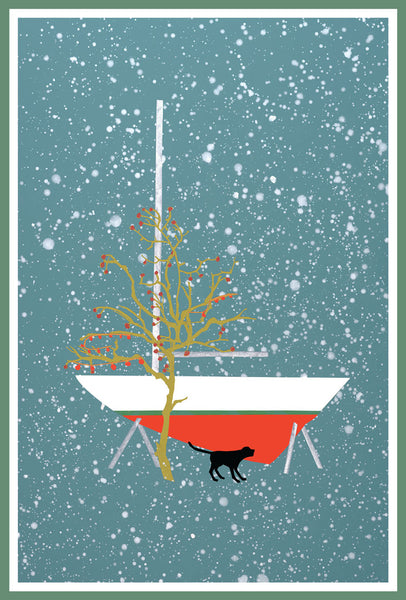 Christmas Card - Sailboat Winter